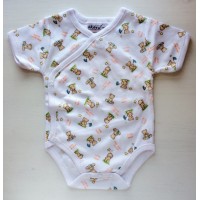 初生嬰兒短袖和尚袍 - 泰廸熊 (E)